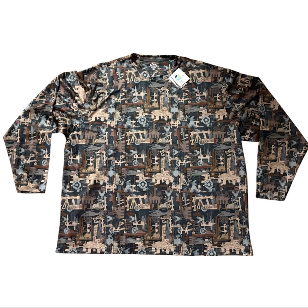 New Tri-Mountain Men's 4XL Oil Field Camouflage Long Sleeve NWT